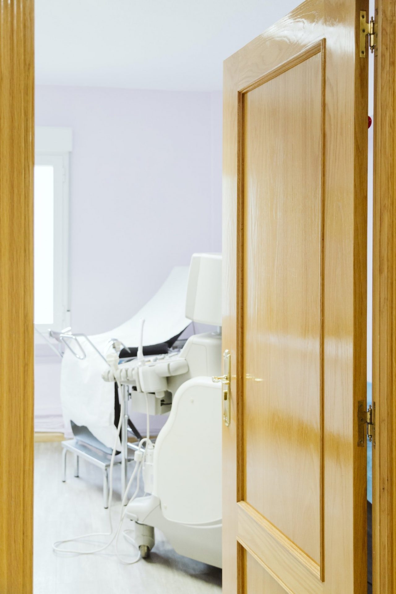 Chair in gynecological room. Daytime. Medical concept indoors. nobody